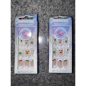 Women's imPRESS Holiday Playlist Press-On Nails One Size Beige Red